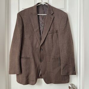 Lauren Ralph Lauren Brown Wool Herringbone Tweed Blazer 44R